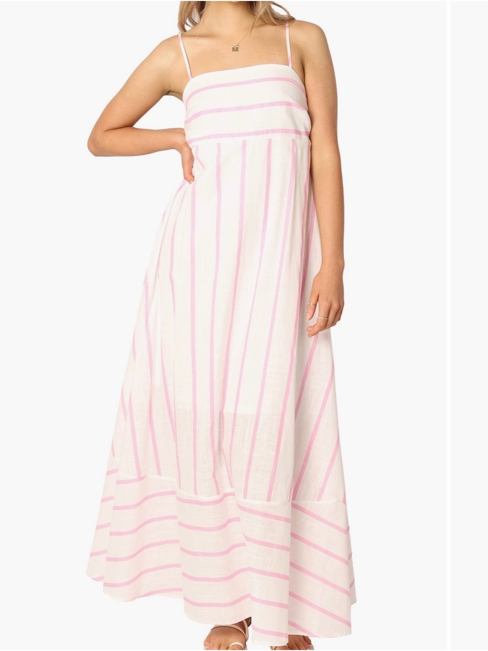 Petal & Pup - Seville Stripe - Linen-Blend Maxi Dress with Adjustable Straps
